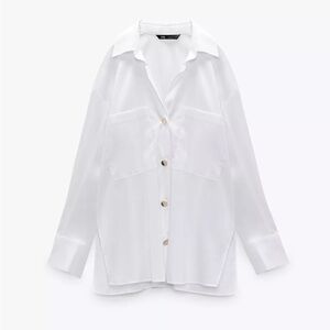 Zara White Gold Button Top